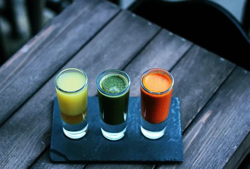 Three colorful smoothies perfect for adding Ashwagandha powder.